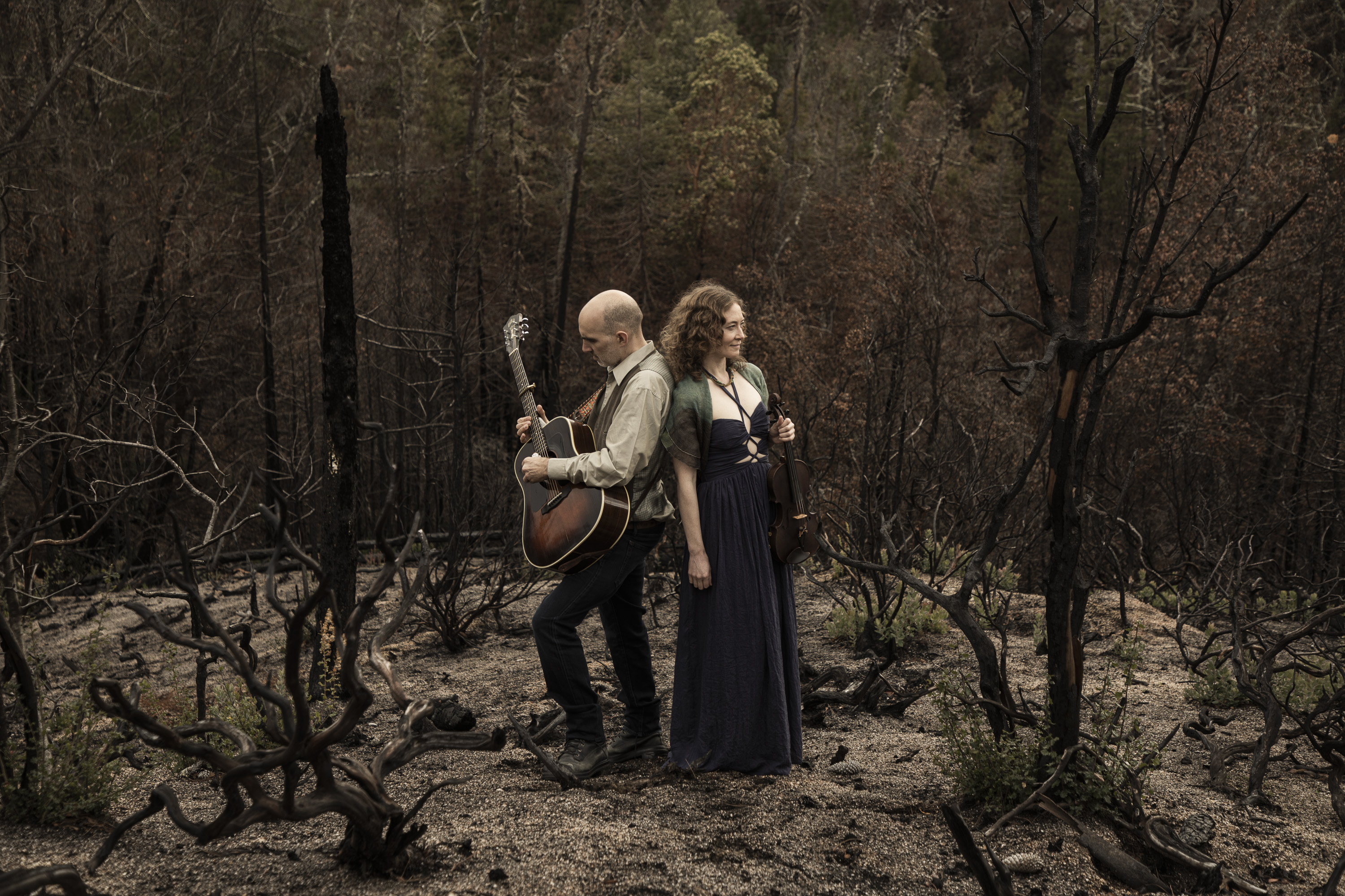 Dan Frechette & Laurel Thomsen at the site of the CZU fire